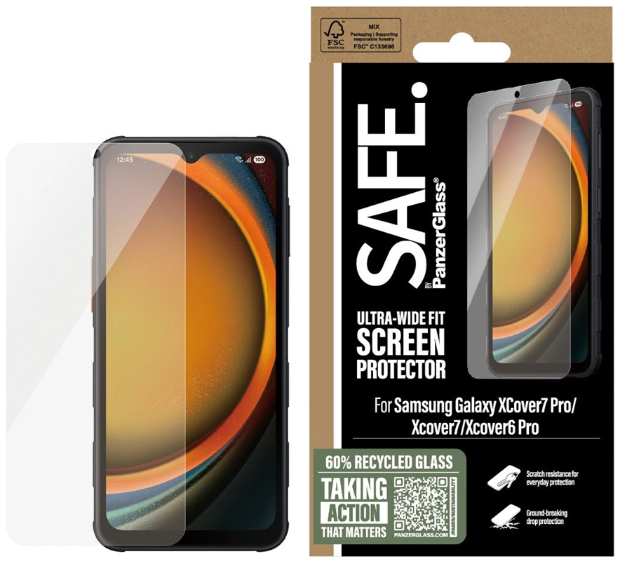 Safe Samsung Galaxy Xcover 7  7 Pro  6  6 Pro stikliukas, skaidri, 3 nuotrauka